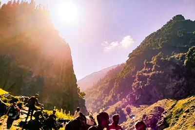 Sacred Amarnath Yatra pilgrimage nestled in the Himalayas.