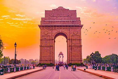 India Gate, a historic war memorial located in New Delhi.