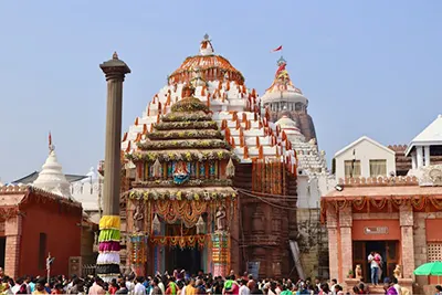 Iconic Jagannath Temple in Puri, known for the Rath Yatra festival.