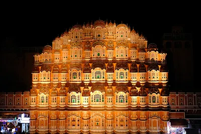 Jaipur, the royal Pink City famous for forts and palaces.