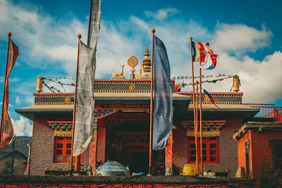 Muktinath Temple, a sacred pilgrimage site in Nepal’s Mustang Valley.