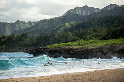 Hawaii, a tropical paradise known for beaches, volcanoes, and island culture.