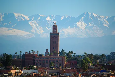 Marrakech, Morocco’s colorful city known for souks, palaces, and desert adventures.