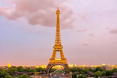 Paris, the romantic capital of France known for the Eiffel Tower.