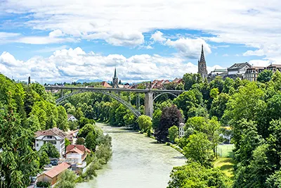 Bern, Switzerland’s charming capital filled with medieval architecture and riverside views.