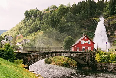 Norway, Europe’s scenic country known for fjords, mountains, and northern lights.