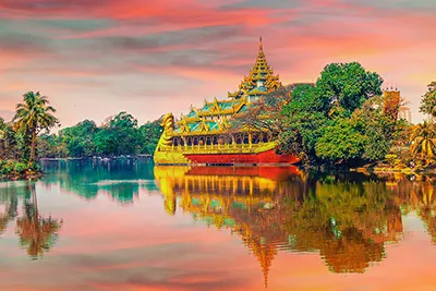 Yangon, Myanmar’s cultural city known for Shwedagon Pagoda and colonial architecture.