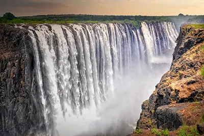 Victoria Falls, Zimbabwe’s majestic waterfall and one of the world’s great natural wonders.